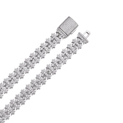 10MM Iced Out Cross Link Chain 14K Gold