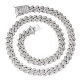 12MM Moissanite Baguette Modern Prong Miami Cuban Link Chain Necklace Iced Out