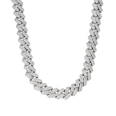 12MM Moissanite Baguette Modern Prong Miami Cuban Link Chain Necklace Iced Out