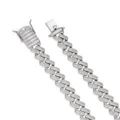 12MM Moissanite Baguette Modern Prong Miami Cuban Link Chain Necklace Iced Out