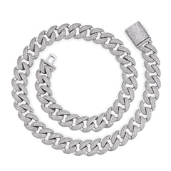 14mm Iced Cuban Link Chain in VVS Moissanite