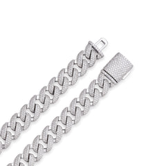 14mm Iced Cuban Link Chain in VVS Moissanite