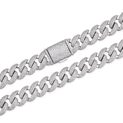 14mm Iced Cuban Link Chain in VVS Moissanite