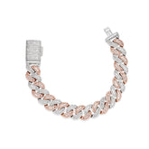 15MM Baguette Moissanite Miami Big Box Clasp Cuban Bracelet