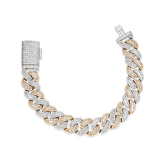 15MM Baguette Moissanite Miami Big Box Clasp Cuban Bracelet