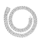 15MM Drip Set – Classic Silver Moissanite Cuban Necklace