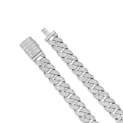 15MM Drip Set – Classic Silver Moissanite Cuban Necklace