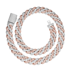 15MM Fully Iced Out VVS Moissanite Two Tone Miami Cuban