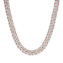 15MM Fully Iced Out VVS Moissanite Two Tone Miami Cuban