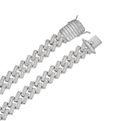 18MM Moissanite Baguette Modern Prong Miami Cuban Link Chain Necklace Iced Out