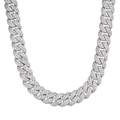 18MM Moissanite Leaf Cuban Link Chain Necklace