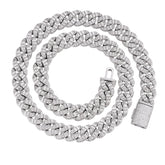 20MM Moissanite Baguette Iced-Out Cuban Link Chain Necklace
