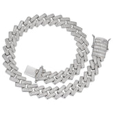 22MM Moissanite Baguette Modern Prong Miami Cuban Link Chain Necklace Iced Out