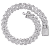 22mm Width Iced-Out Cuban Link Chain , Luxury Men's Hip Hop Jewelry