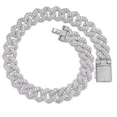 22mm Width Iced-Out Cuban Link Chain , Luxury Men's Hip Hop Jewelry