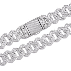 22mm Width Iced-Out Cuban Link Chain , Luxury Men's Hip Hop Jewelry