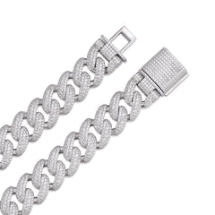 23MM Moissanite Cuban Chain In 925 Silver