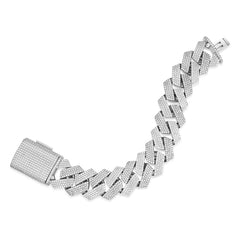 23MM Moissanite Two Tone Cuban Link Bracelet
