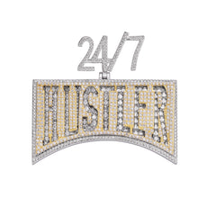 24/7 Hustler VVS Moissanite Iced Out Pendant