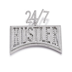 24/7 Hustler VVS Moissanite Iced Out Pendant