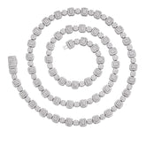 6MM Baguette And Round Moissanite Chain Necklace