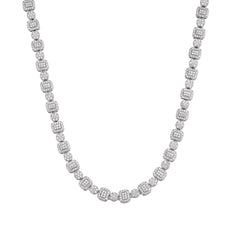 6MM Baguette And Round Moissanite Chain Necklace