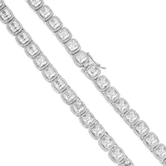 8mm Asscher-Cut VVS Moissanite Tennis Chain