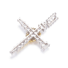 925 Sterling Silver 14K Gold plated Jesus Crucifix Cross Pendant