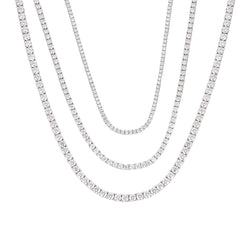 925 Sterling Silver Moissanite Round Cut Tennis Chian