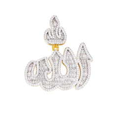 Allah Pendant with Baguette Moissanite Stones