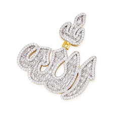 Allah Pendant with Baguette Moissanite Stones