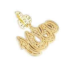 Allah Pendant with Baguette Moissanite Stones