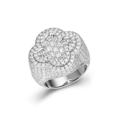 Baguette Four Leaf Clover Moissanite Ring