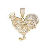 Baguette Moissanite Rooster Pendant with VVS Moissanite