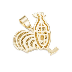 Baguette Moissanite Rooster Pendant with VVS Moissanite