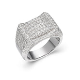 Baguette and Round Moissanite Multi-Row Alternating Ring