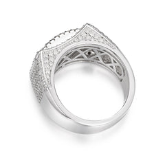 Baguette and Round Moissanite Multi-Row Alternating Ring