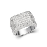 Baguette and Round Moissanite Multi Row Ring 925 Silver