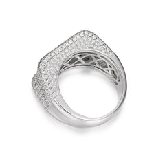 Baguette and Round Moissanite Multi Row Ring 925 Silver
