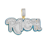 Baguette and Round Moissanite 'RICH' Pendan