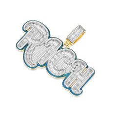 Baguette and Round Moissanite 'RICH' Pendan