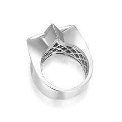 Bling Punky Rapper Luxury Fashion Star Rings for Men 14K Gold Plated Shiny Big Iced out Hip Hop Moissanite Men Engagement Rings