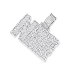 Bold Moissanite Pendant with 'Now or Never' Design