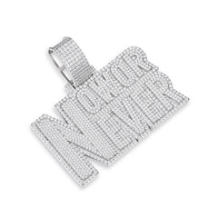 Bold Moissanite Pendant with 'Now or Never' Design