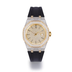 Bust Down Rubber Band Moissanite Steel VVS Iced Out Watch