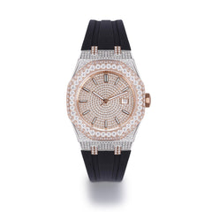 Bust Down Rubber Band Moissanite Steel VVS Iced Out Watch