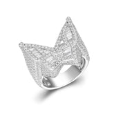 Butterfly Baguette Signet Moissanite Ring