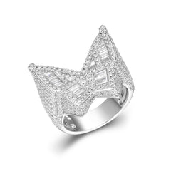 Butterfly Baguette Signet Moissanite Ring