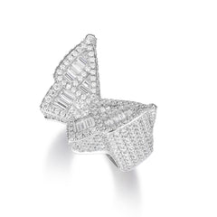 Butterfly Baguette Signet Moissanite Ring