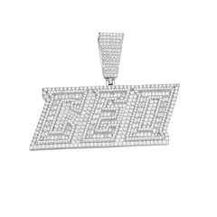 CEO Baguette and Round Moissanite Pendant